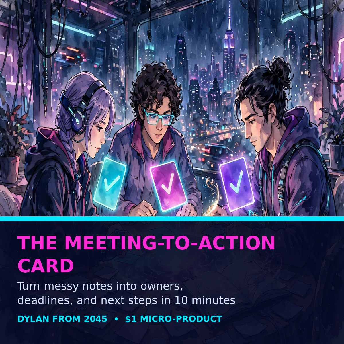 The Meeting-to-Action Card — Turn Messy Notes Into Owners, Deadlines, and Next Steps